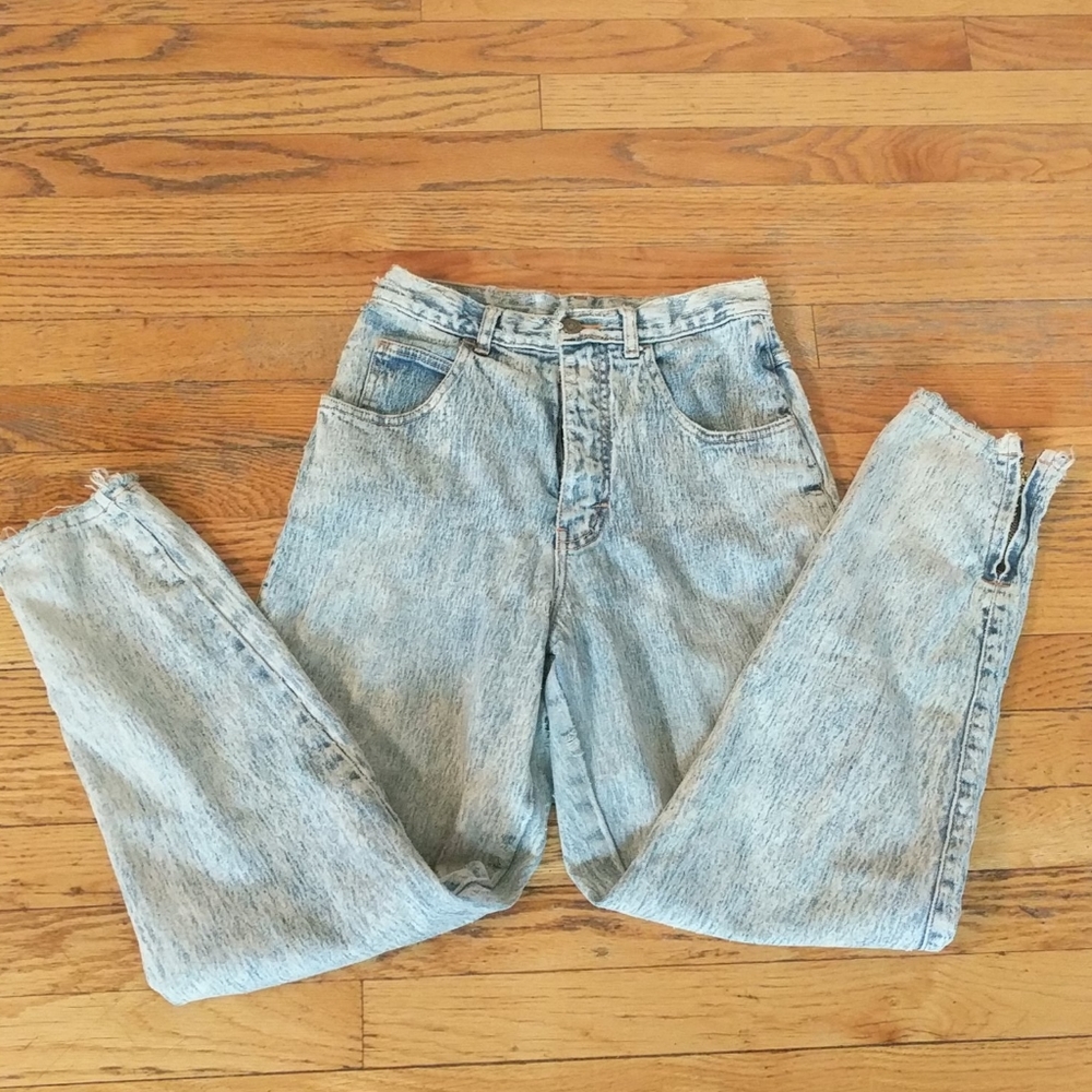 Vintage 70s Distressed Denim stretch Jeans size 7 - Picture 3 of 10